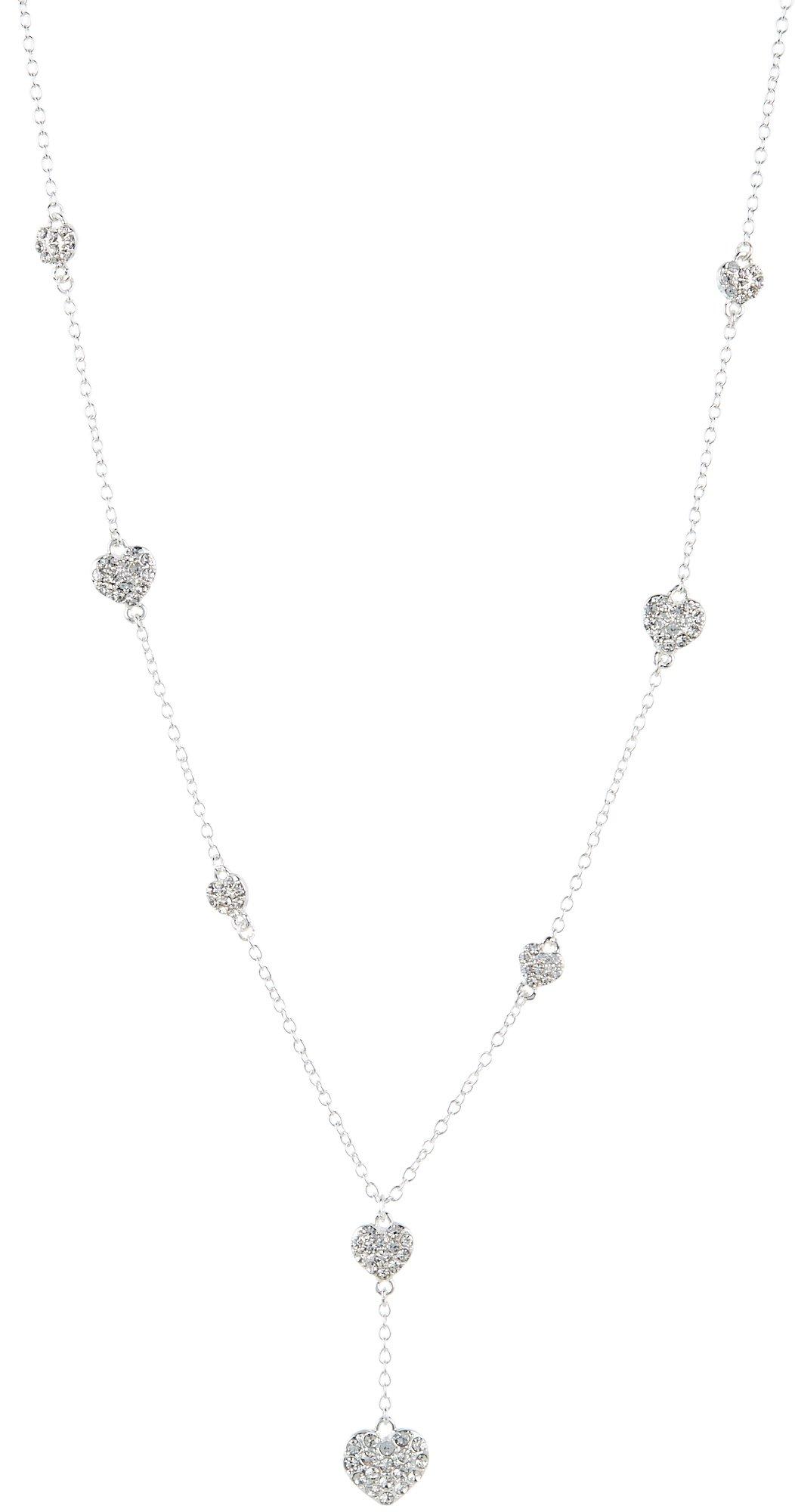 Pave Hearts Fashion Chain Necklace