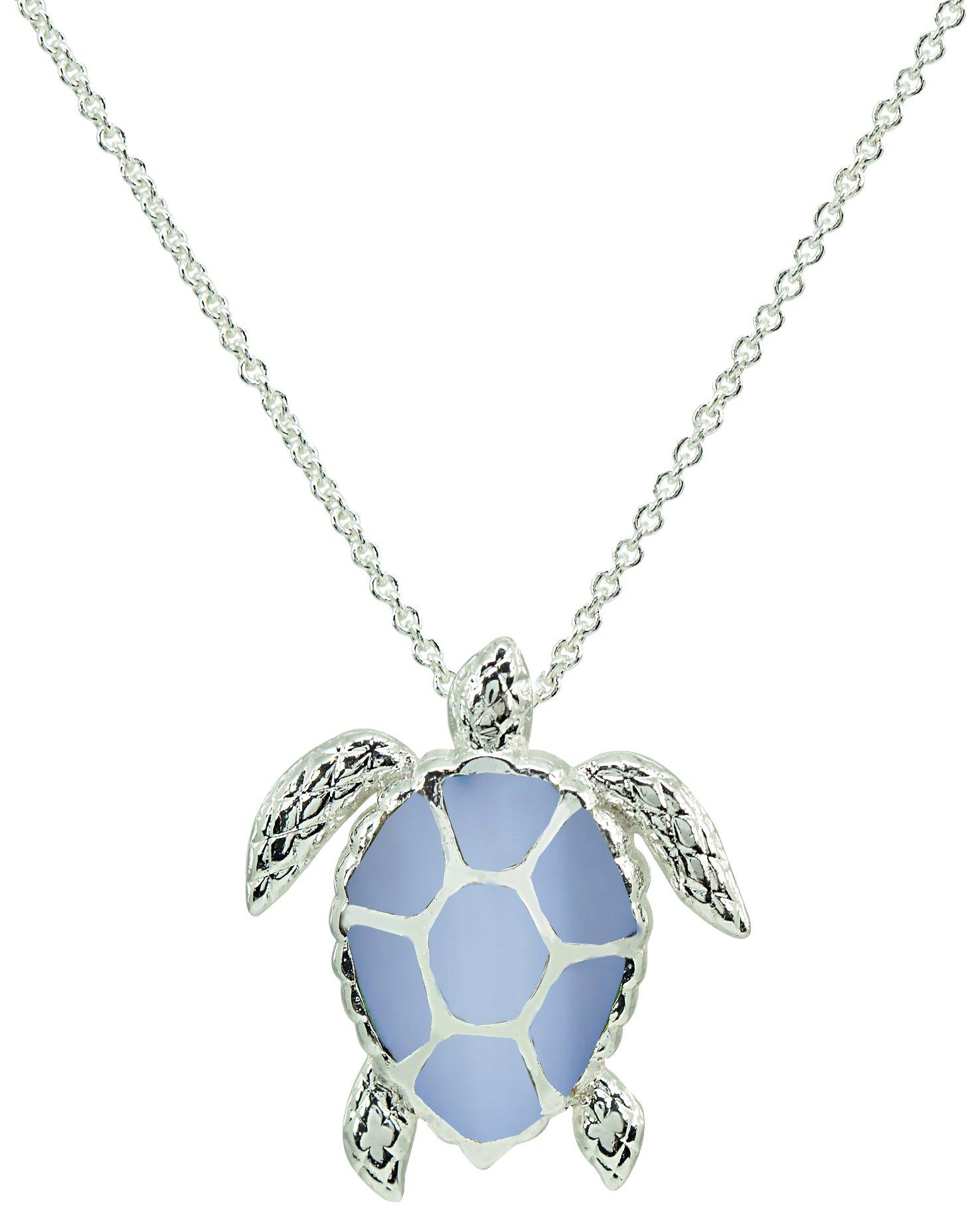 Silver Plated Sea Turtle Pendant Necklace