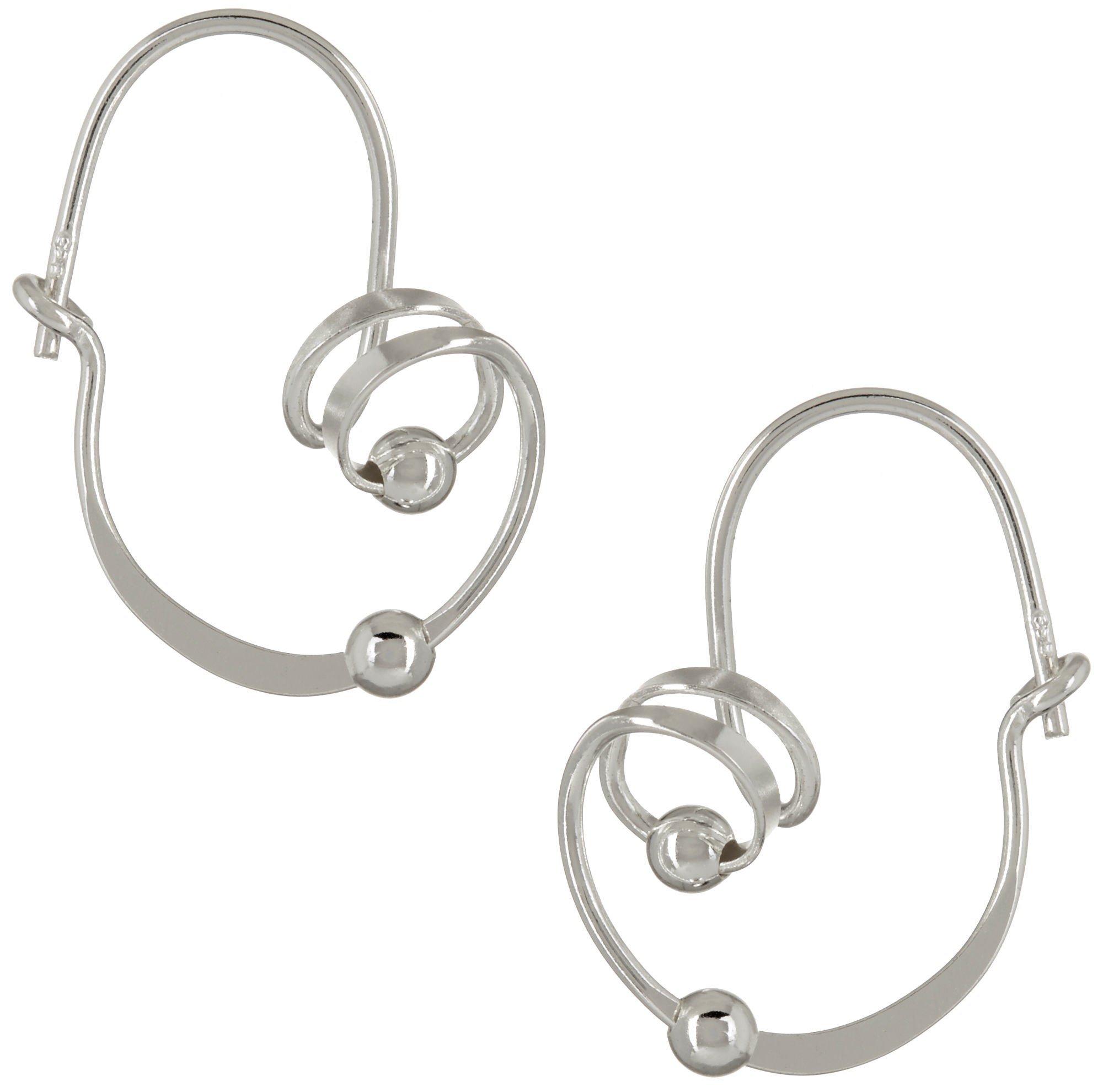 Silver Tone Curled Earrings