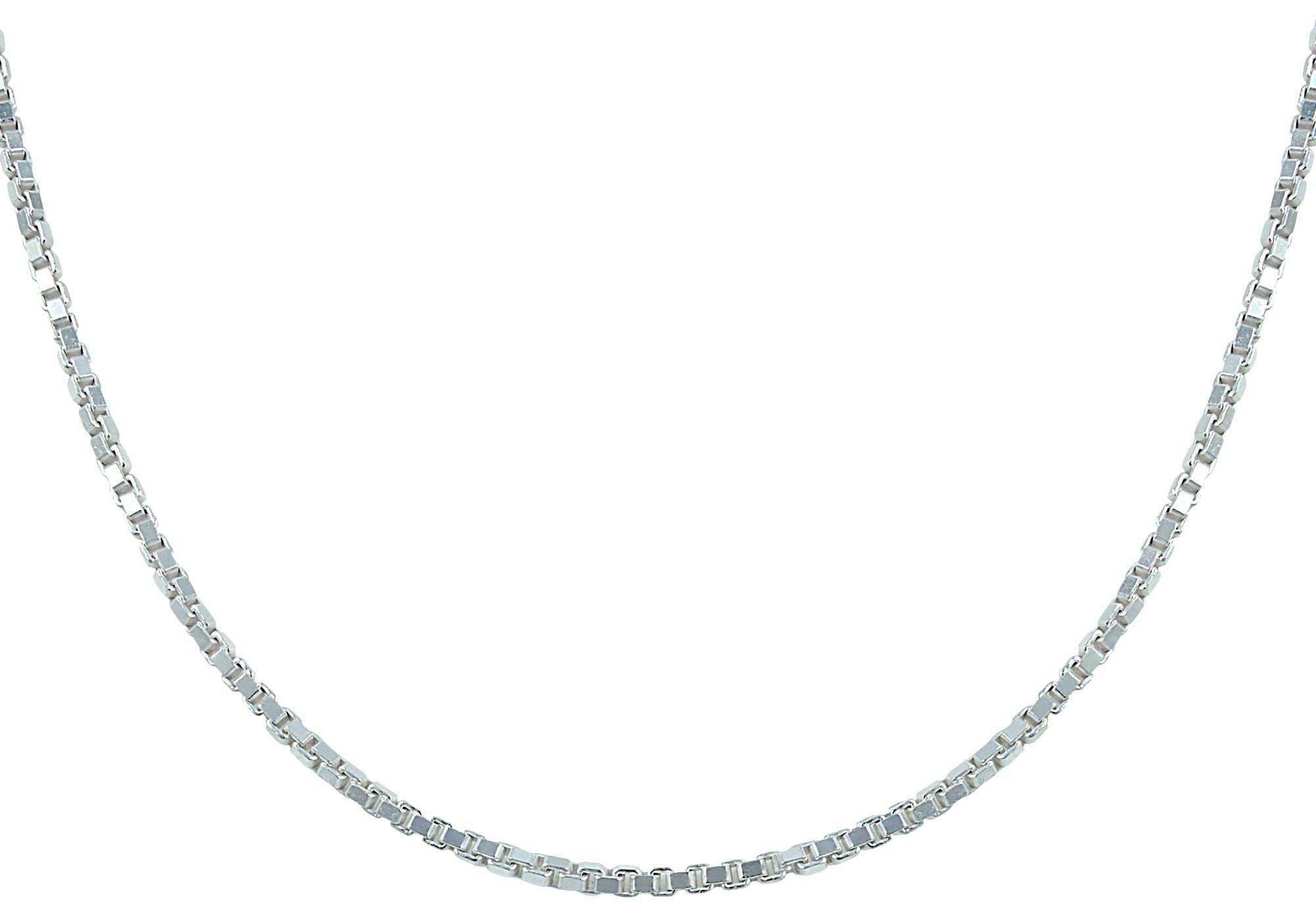 18'' Box Chain Link Sterling Silver Necklace