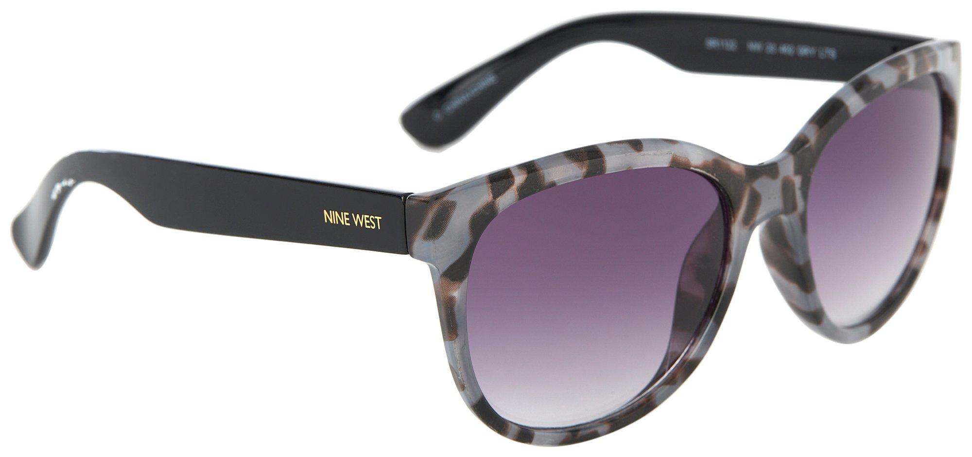 Womens Round Camo Frame Solid Stem Sunglasses