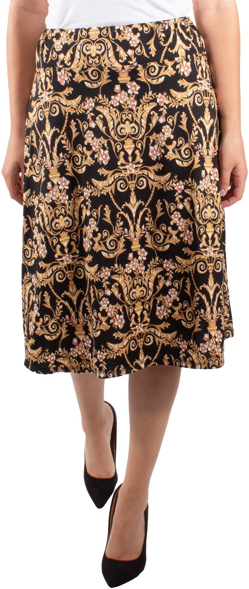 Petite A-Line Elastic Waistband Skirt