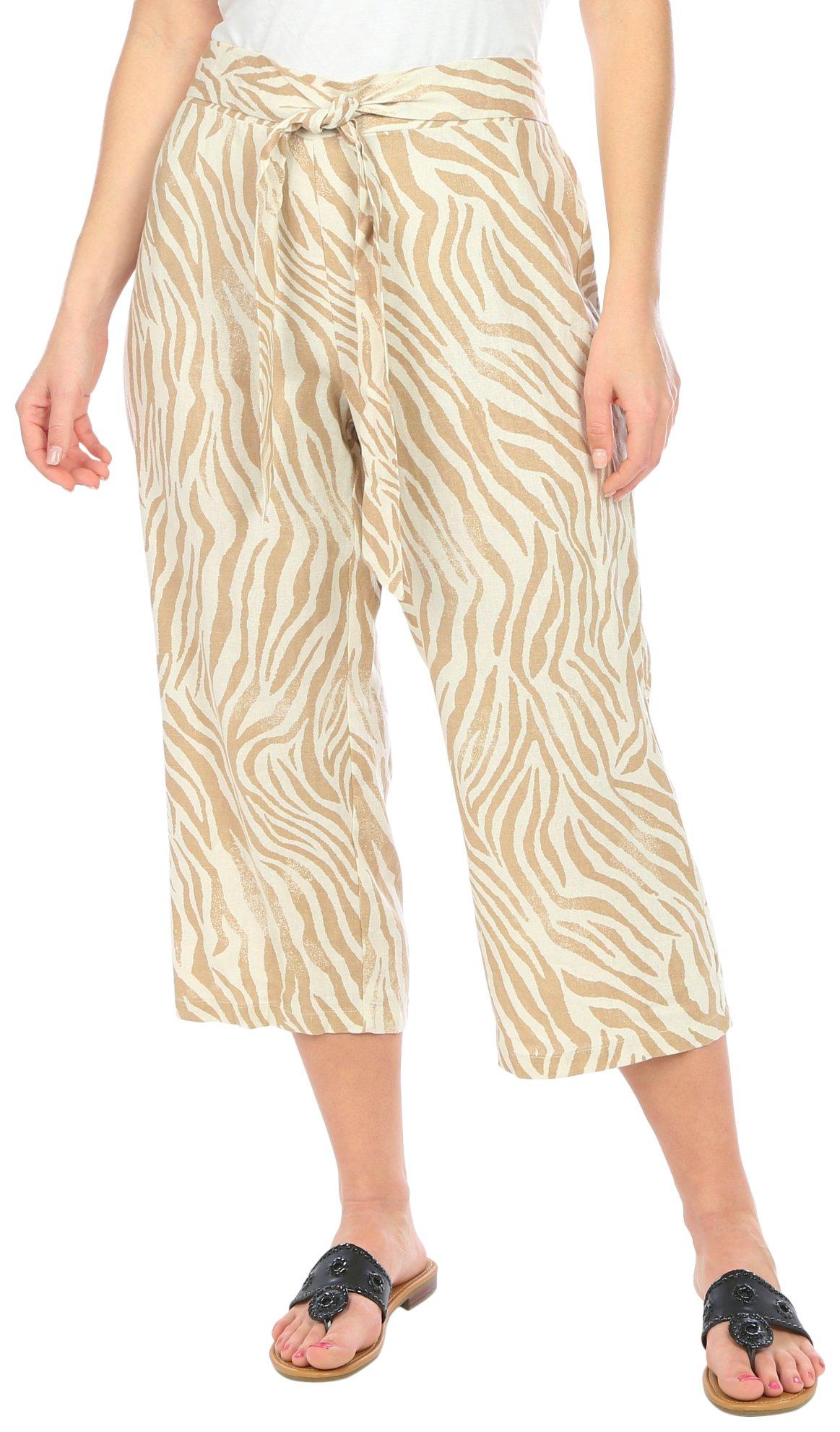 Womens Linen Shin Length Pants