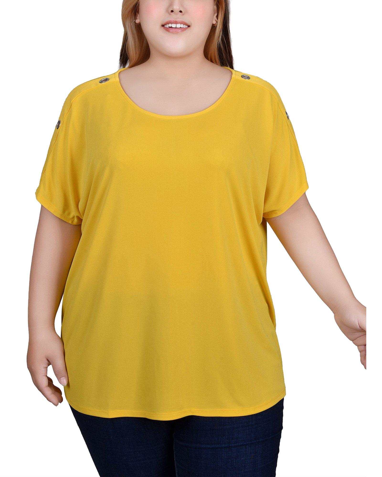 Plus Extended Short Sleeve Tunic Top