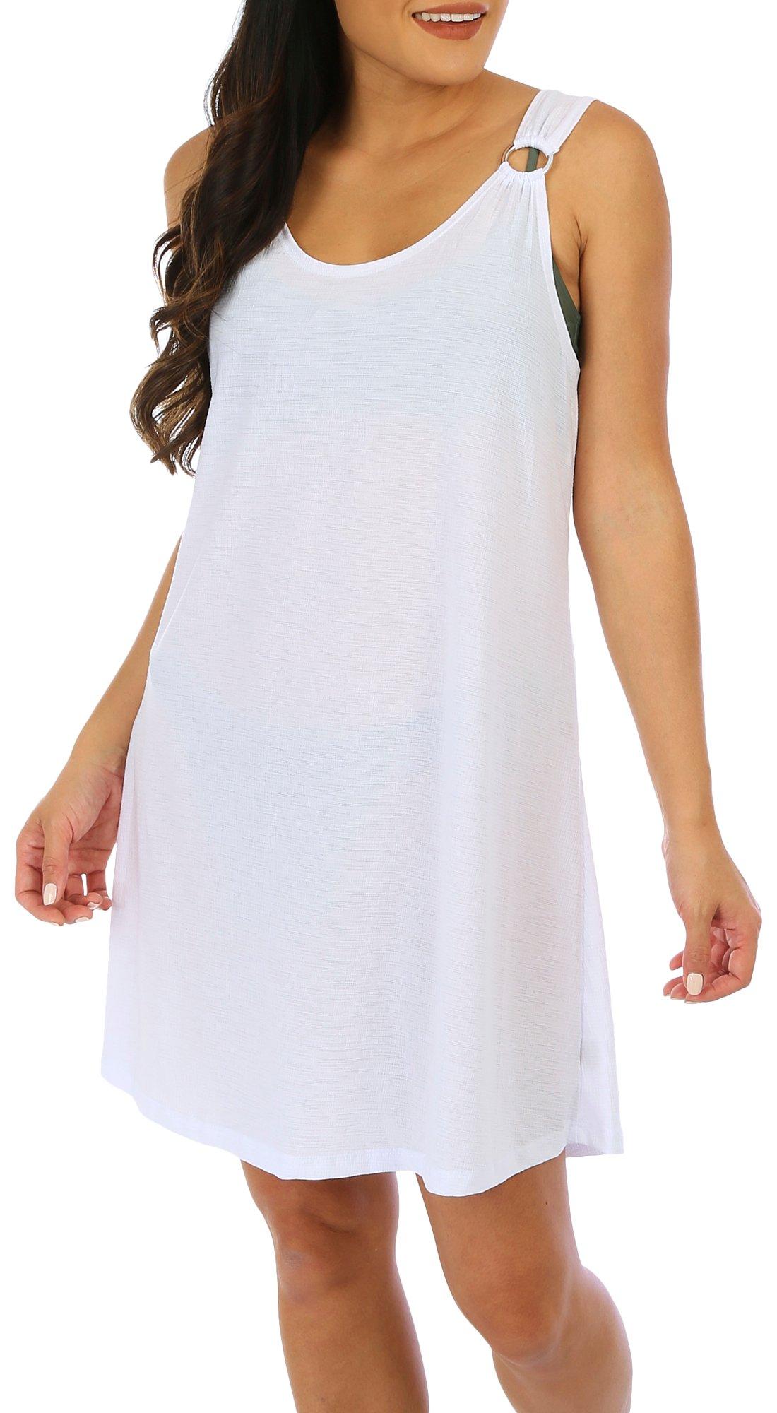 Womens Solid O Ring Sleeveless Coverup