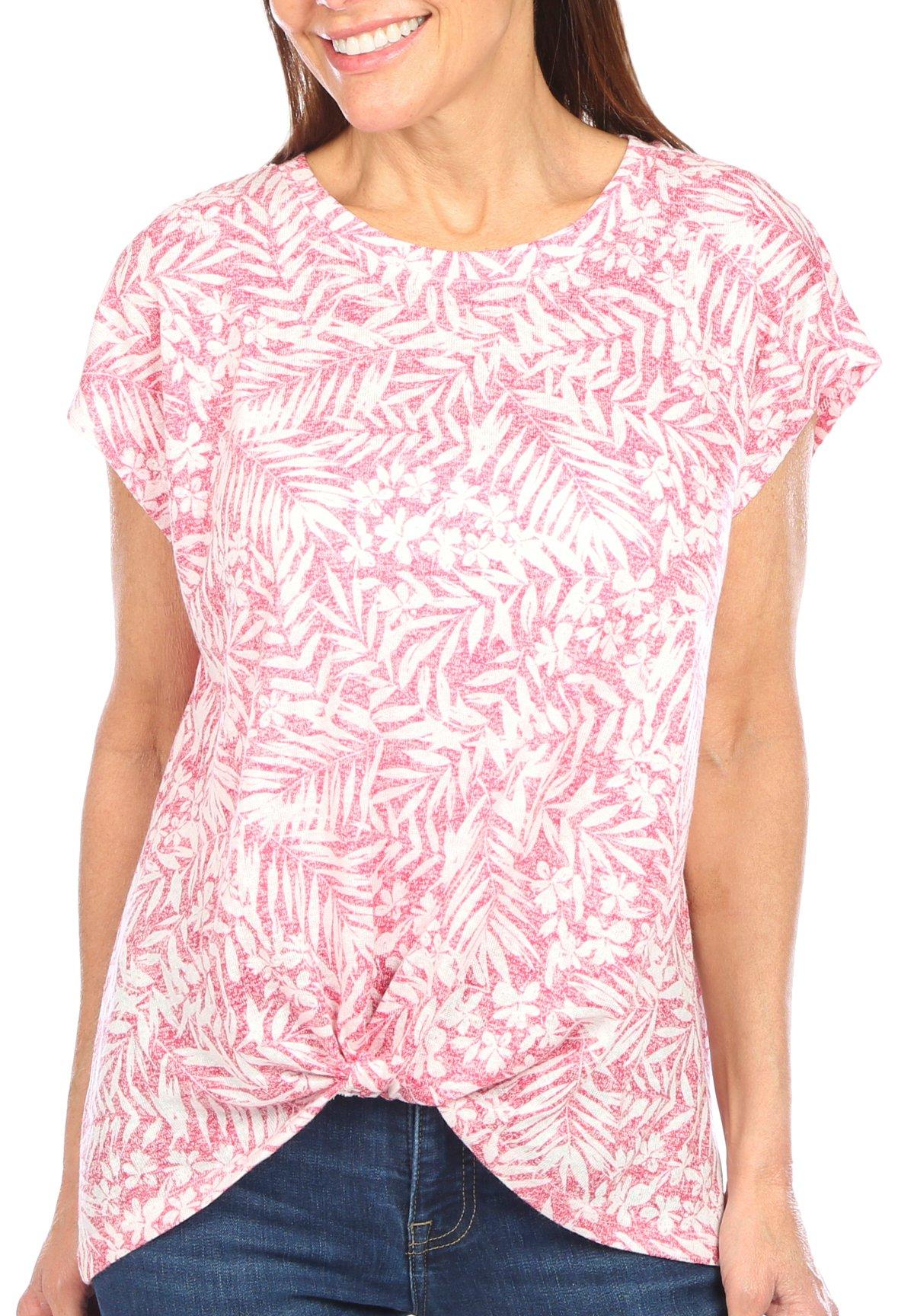 Womens Front Knot Cap Sleeve Top