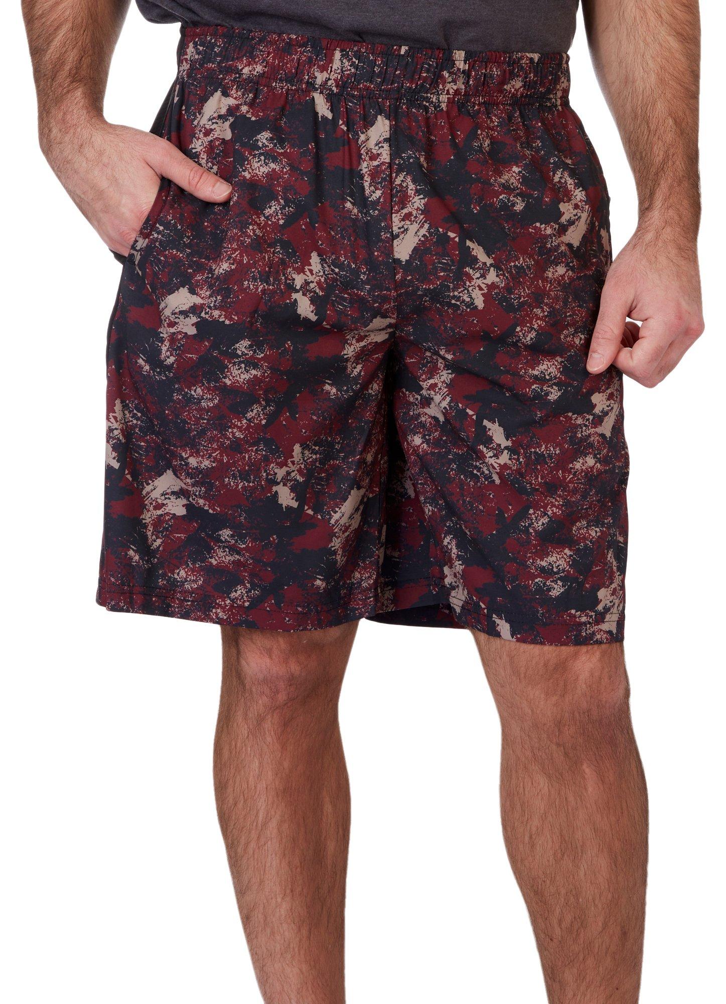 Mens 9in Print Woven Athletic Performance Shorts
