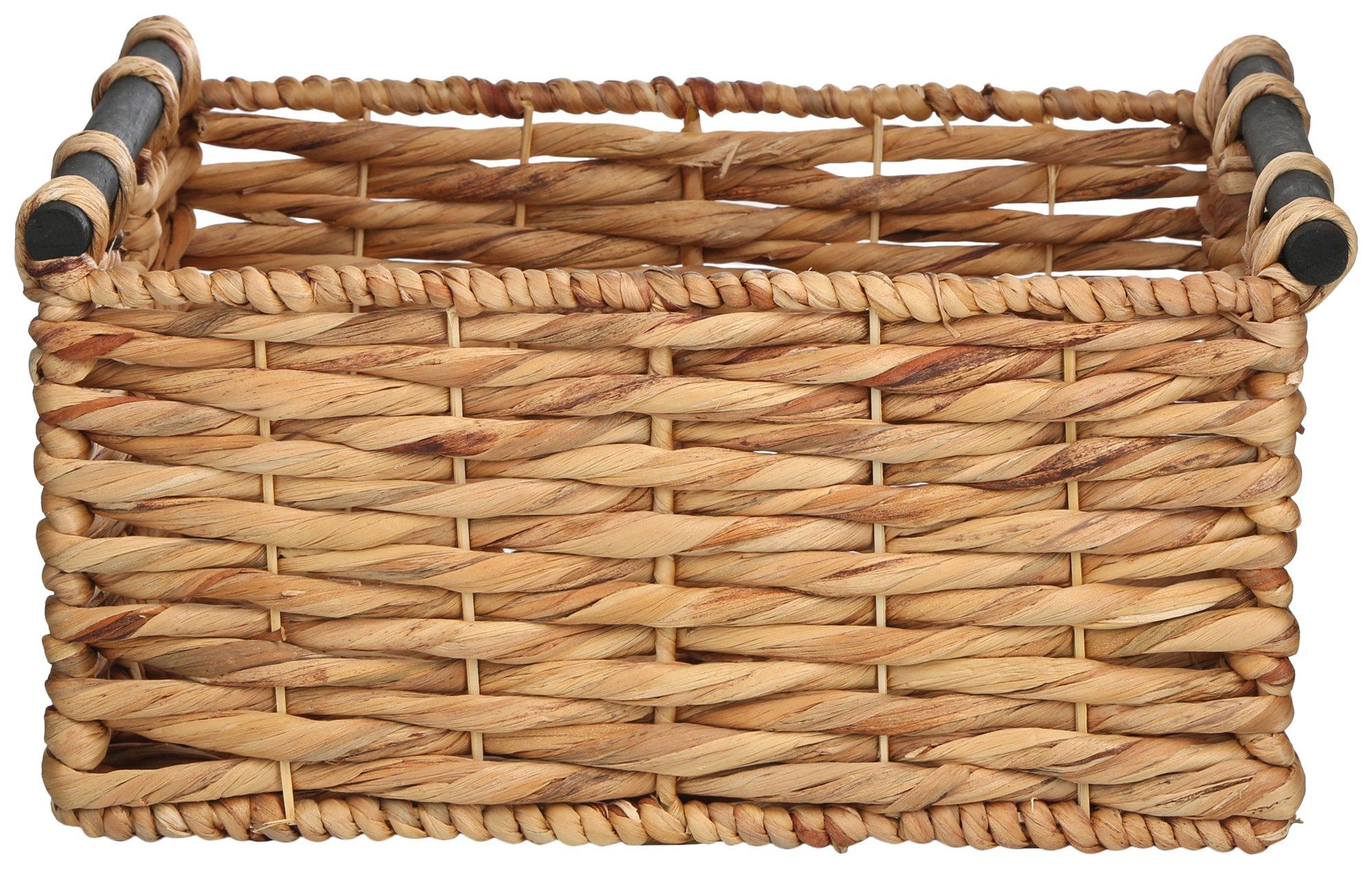 15x11 Braided Wooden Handle Basket