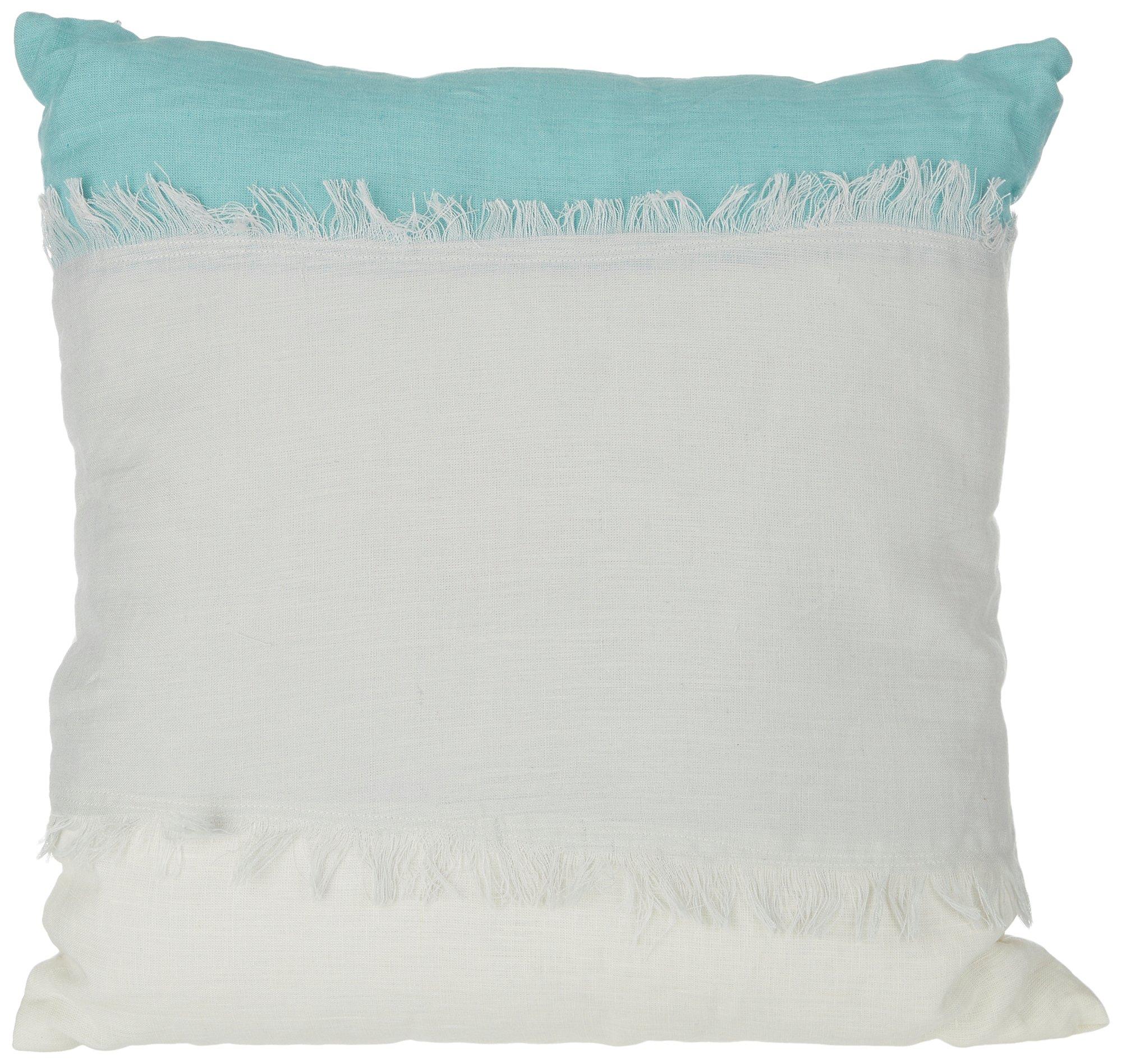 18x18 Color Block Fringe Decorative Pillow