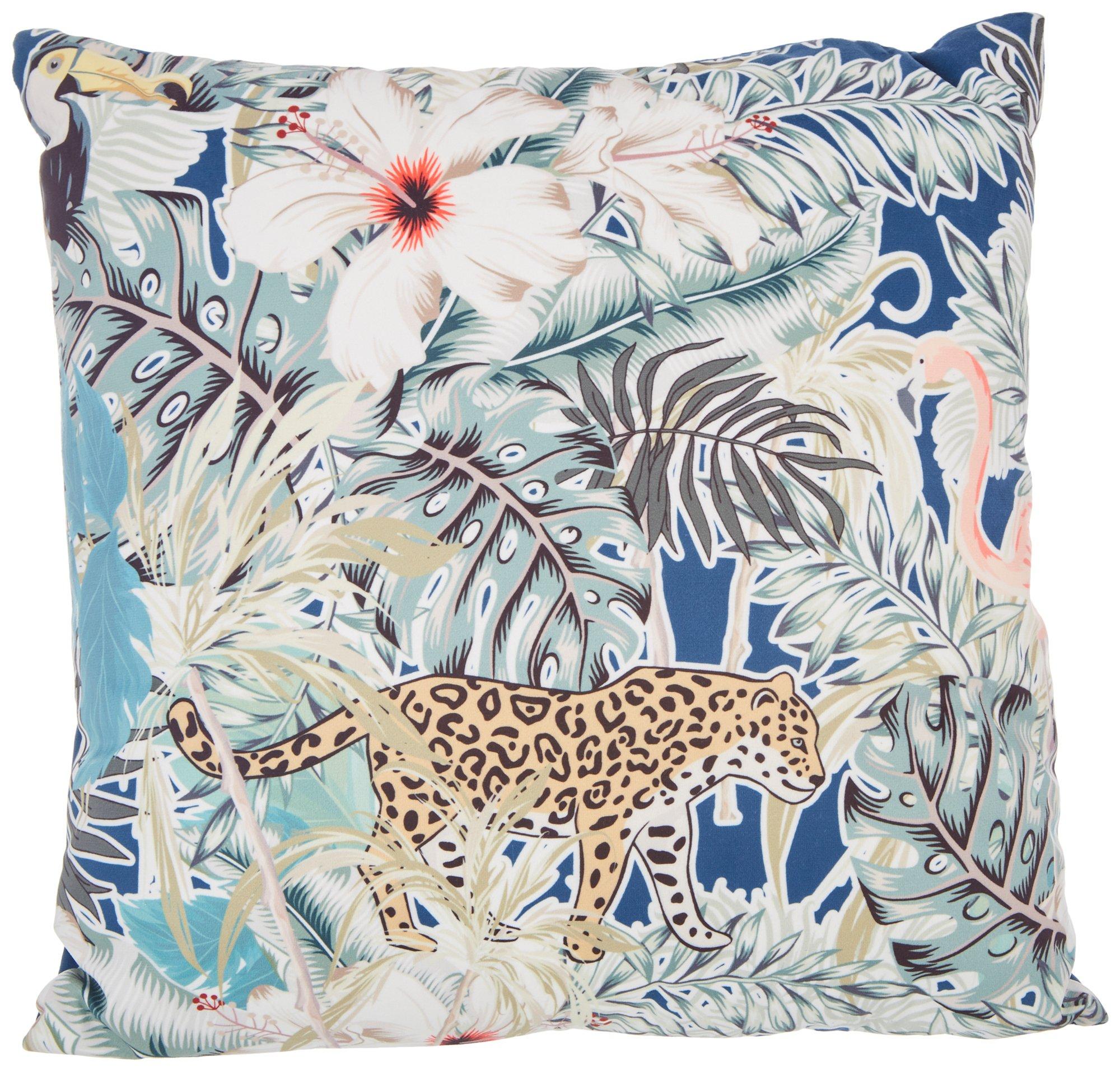 18x18 Suede Jungle Decorative Pillow