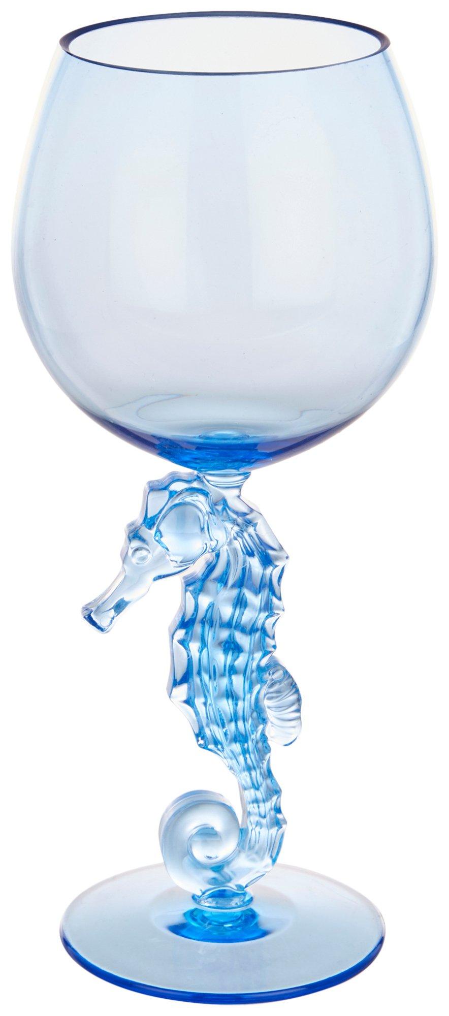 18.5 oz. Acrylic Seahorse Wine Glass