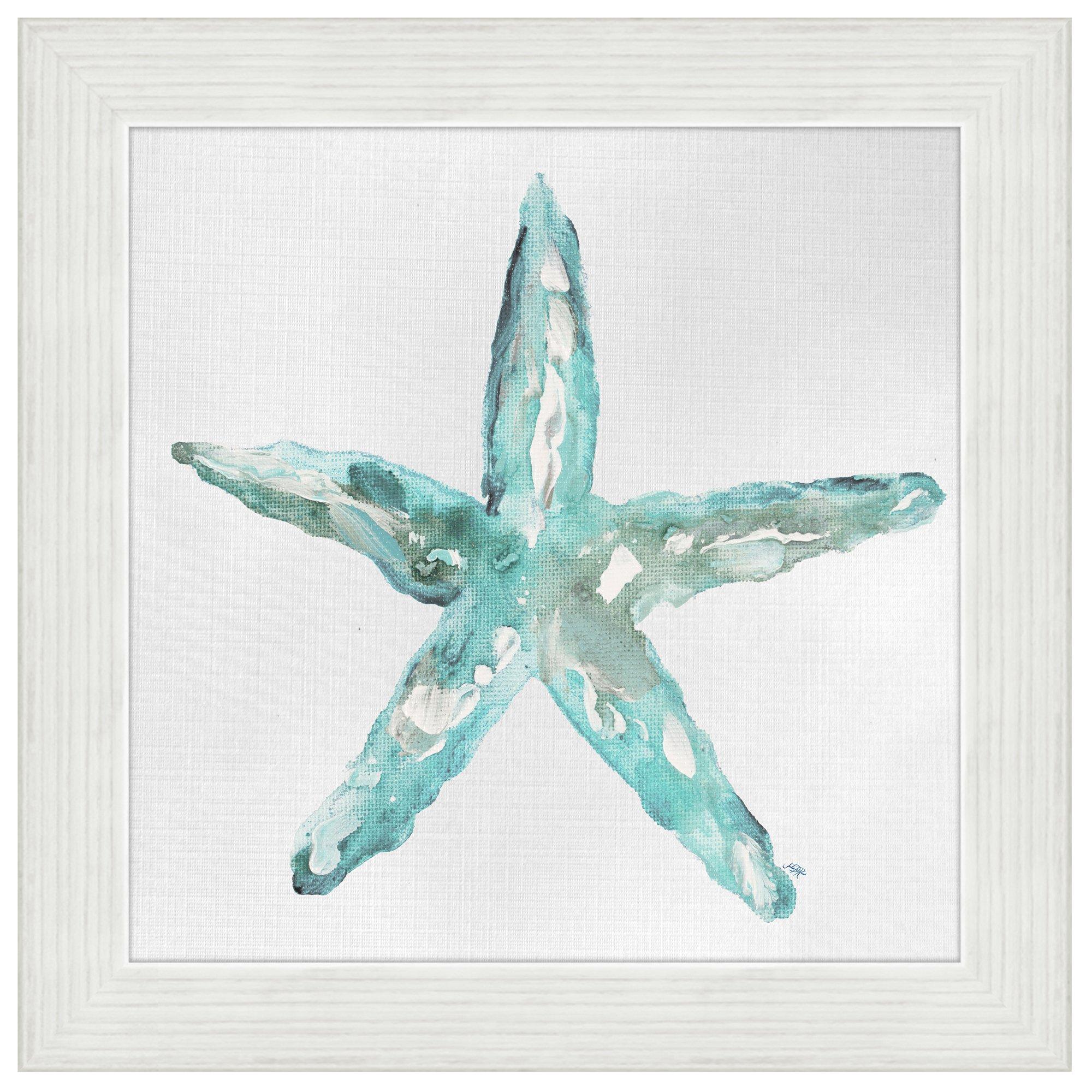 10x10 Aqua Starfish Framed Wall Art