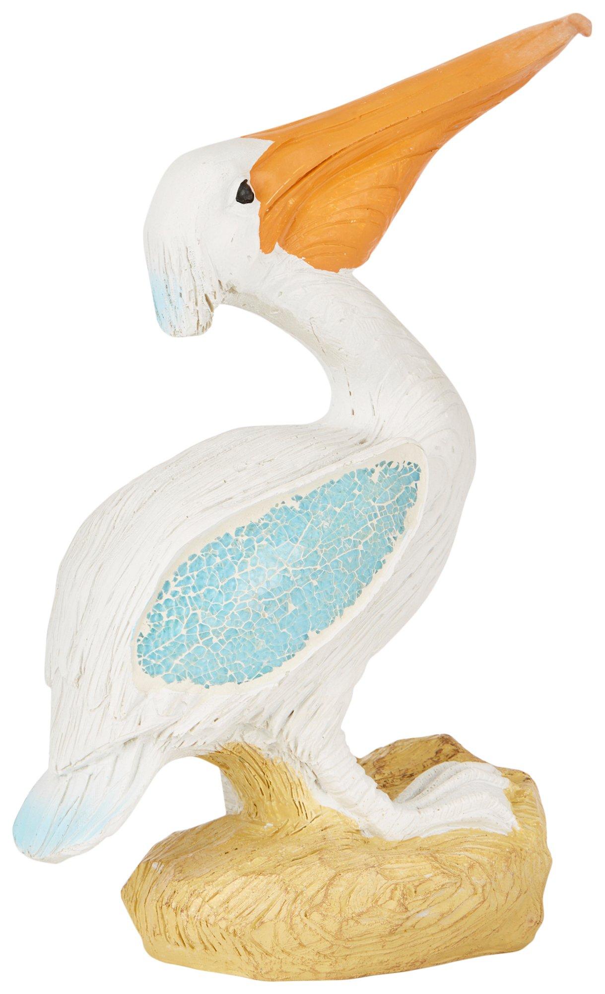 15in Mosaic Pelican Decor