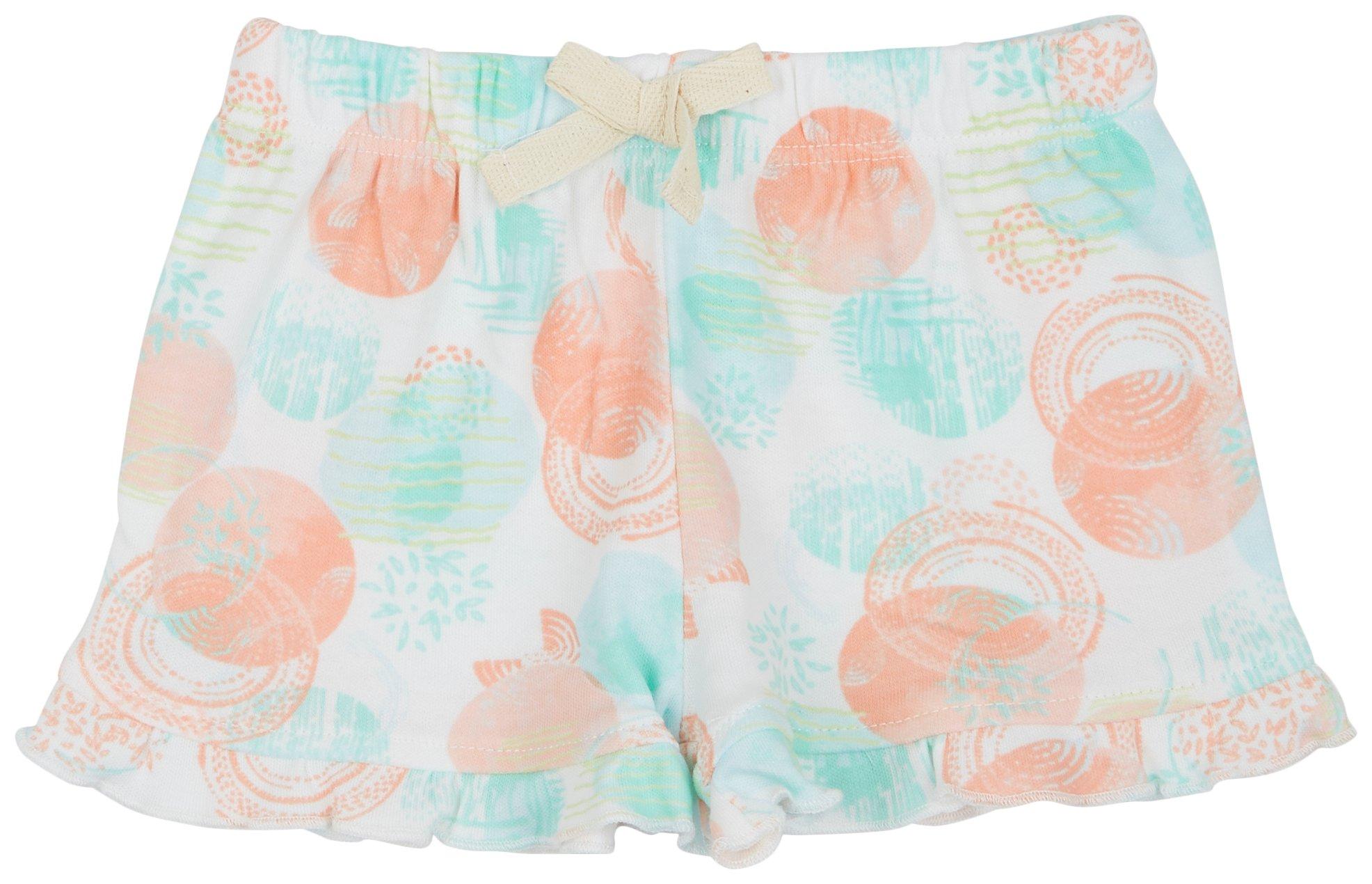 Baby Girls Colorful Print  Ruffle Shorts