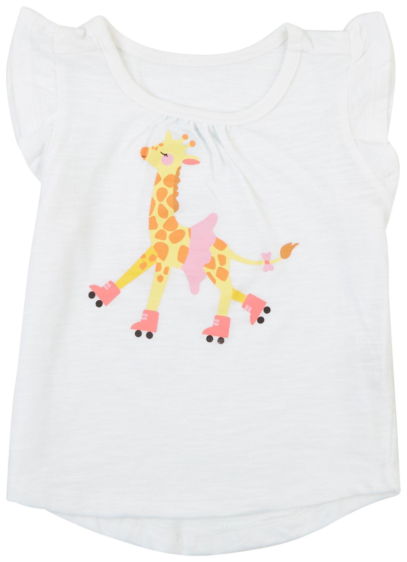 Baby Girls Girafe Flutter Short Sleeve Tee