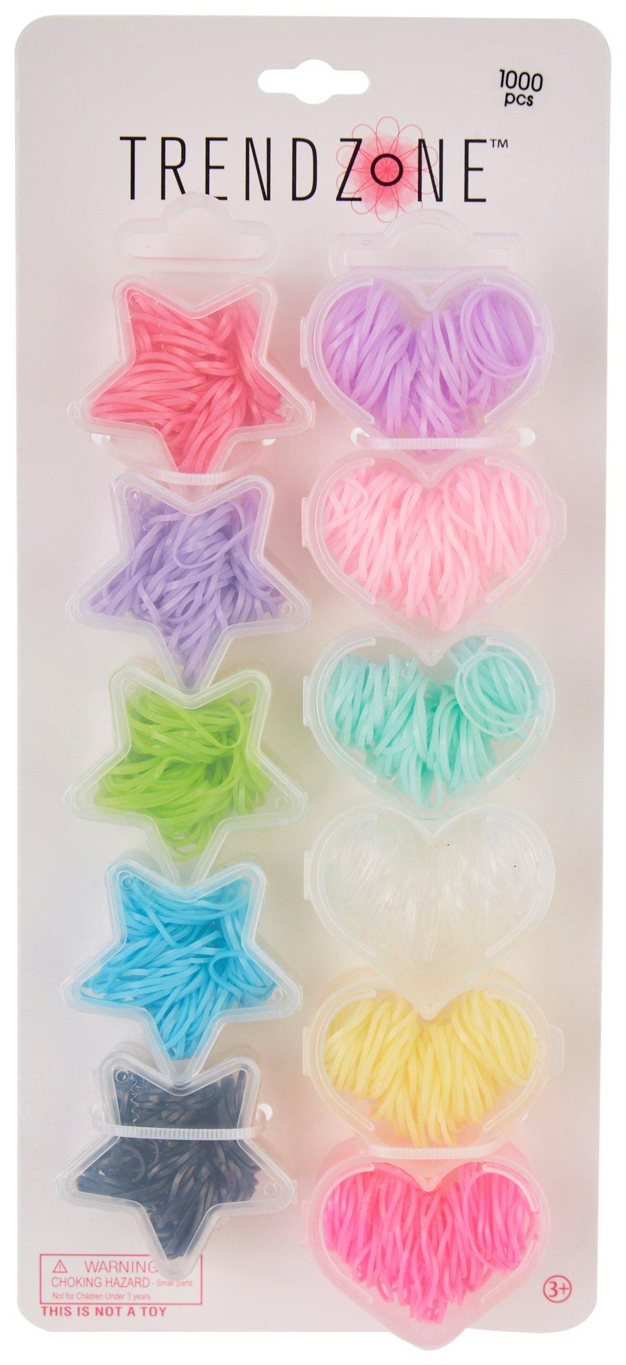 Girls 1000 Pc Colorful Mini Hair Elastics