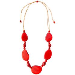 Tagua 32 In. Organic Beads Adjustable Cord Necklace