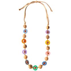 Tagua 24 In. Organic Orbital Beads Adjustable Cord Necklace