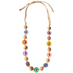 24 In. Organic Orbital Beads Adjustable Cord Necklace
