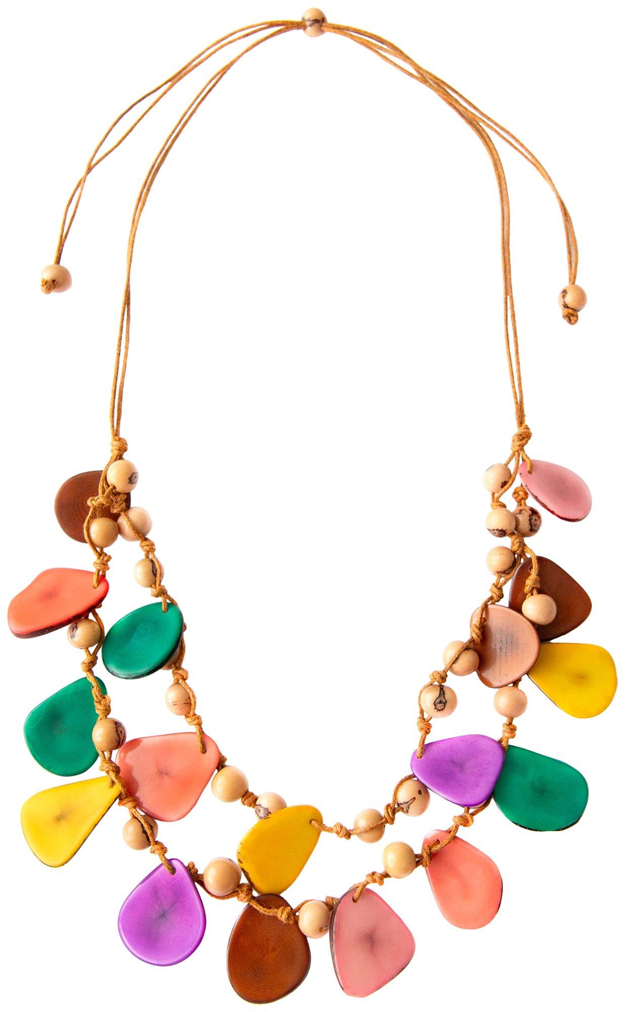 2-Row 20 In. Multi-Colored Adjustable Necklace