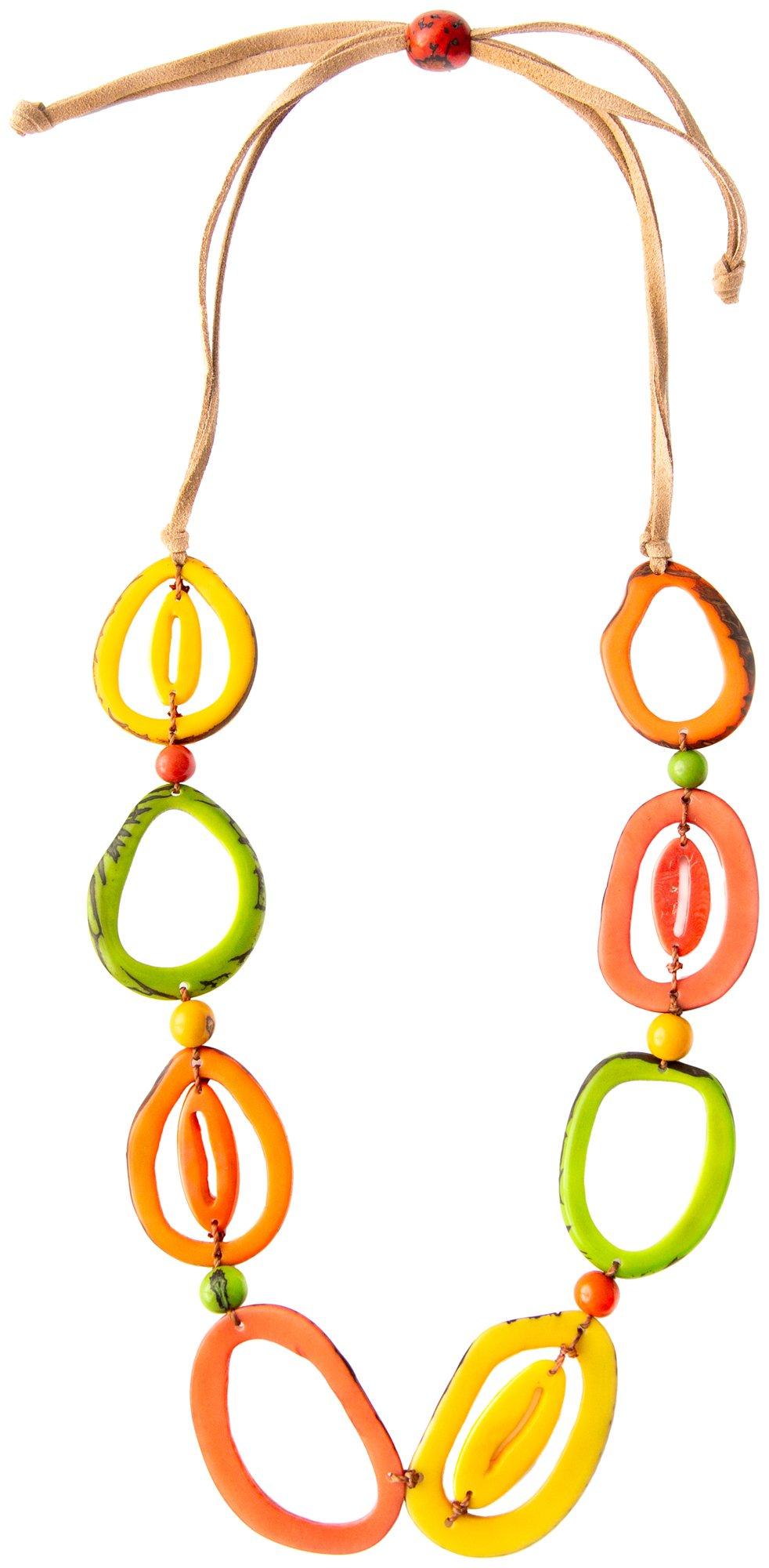 Tagua 36 In. Multi-Colored Links Adjustable Necklace