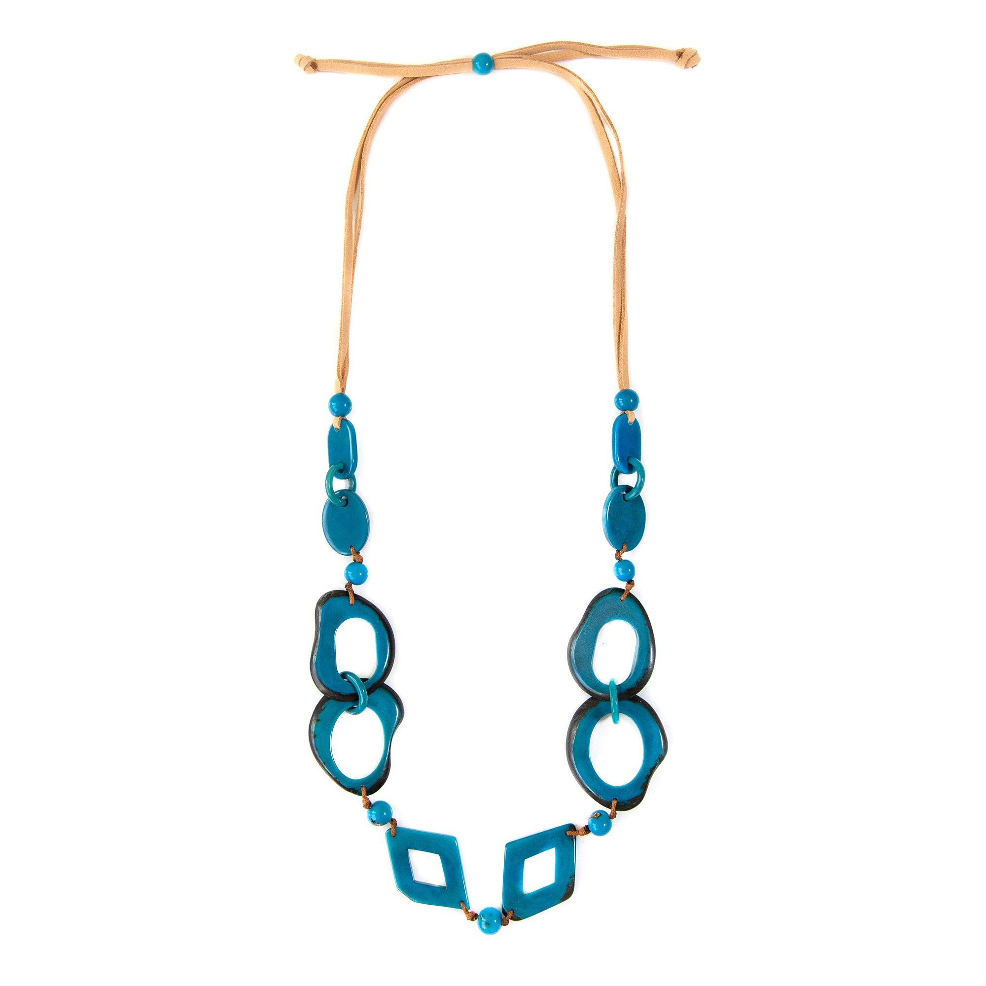 Tagua 24 In. Solid Beads & Links Adjustable Cord Necklace