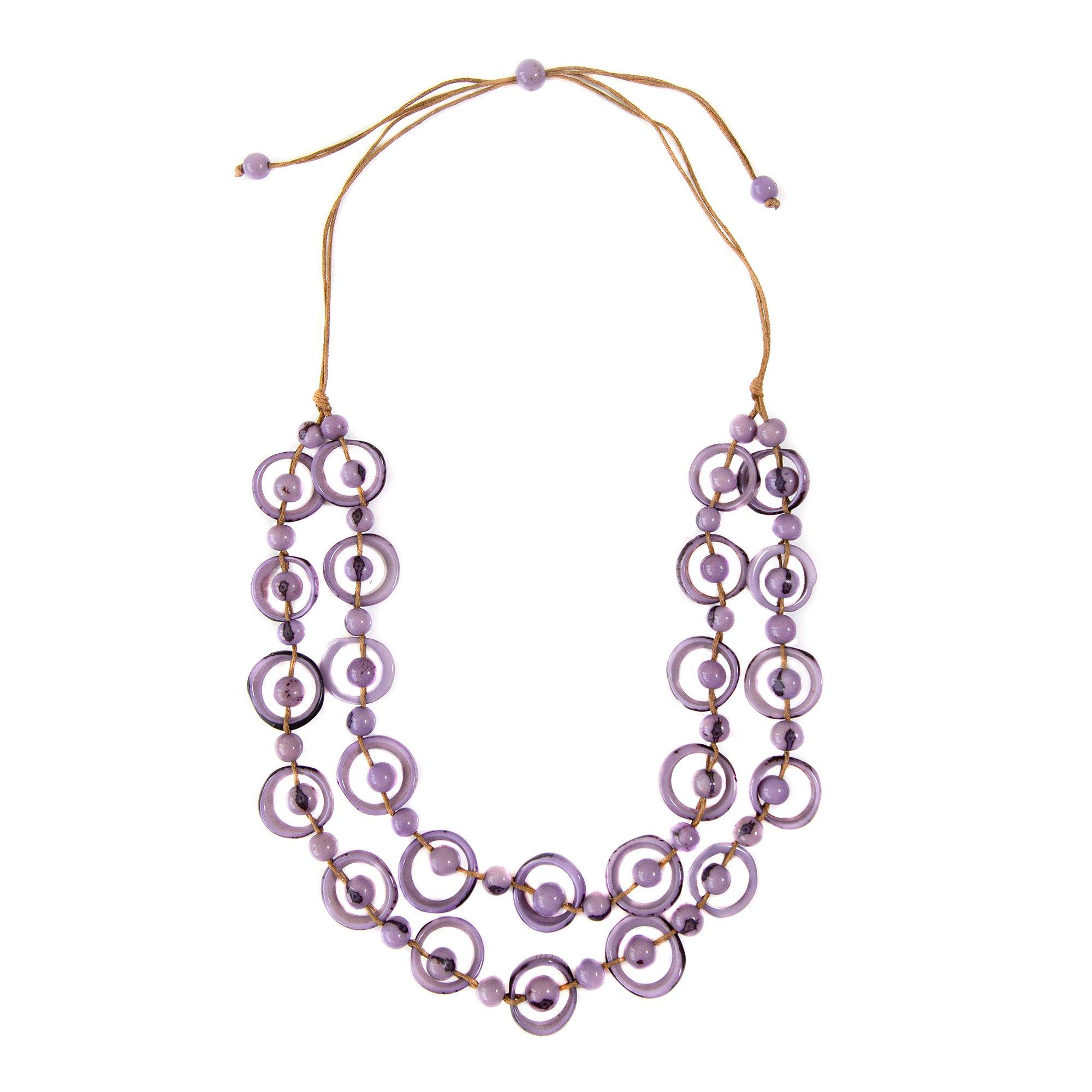 Tagua 2-Row 20 In. Beaded Circles Adjustable Necklace