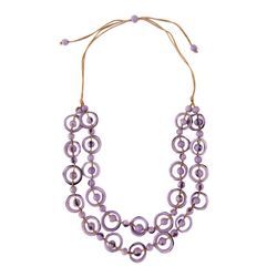 Tagua 2-Row 20 In. Beaded Circles Adjustable Necklace