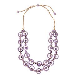 2-Row 20 In. Beaded Circles Adjustable Necklace
