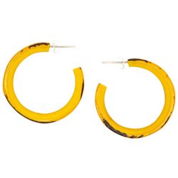 Tagua 1.5 In. Solid Color C-Hoop Earrings