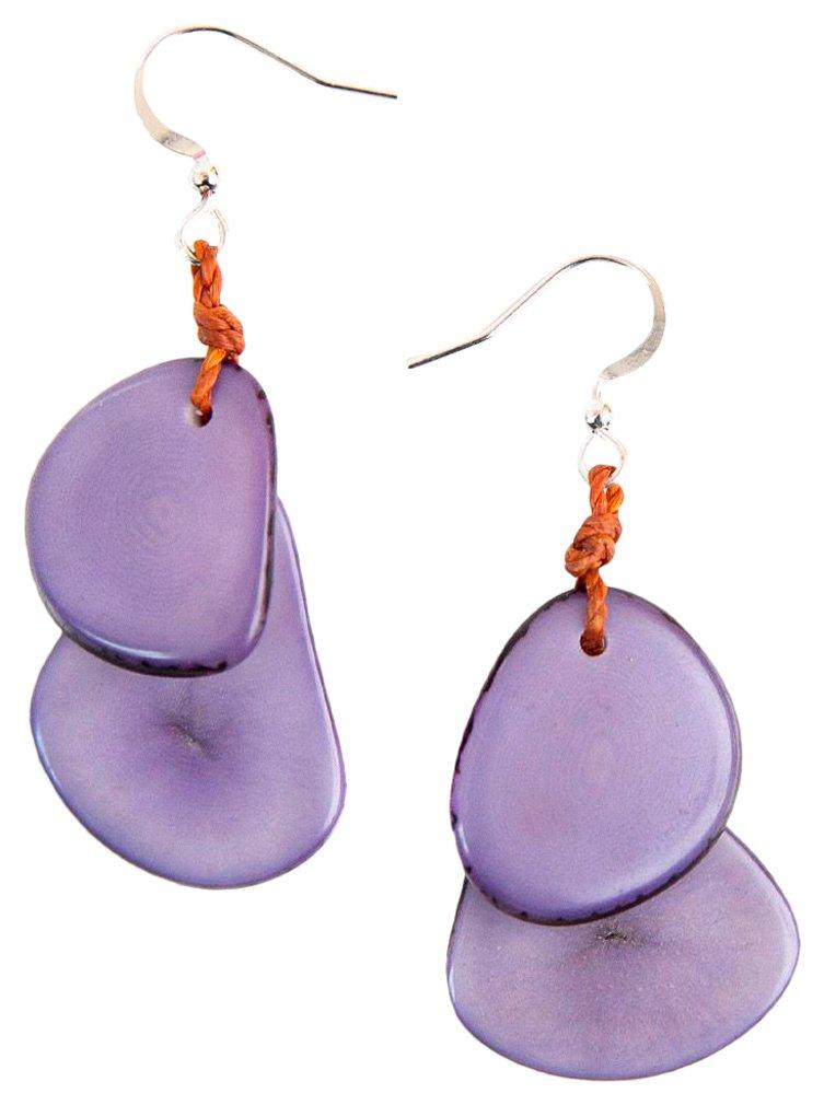 Tagua 1.75 In. Layered Flat Oval Dangle Earrings