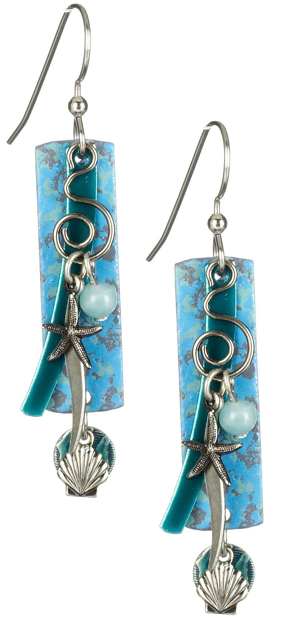 Silver Forest Patina Sea Charms Earrings