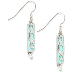 Silver Forest Turquoise Epoxy Pearlescent Earrings