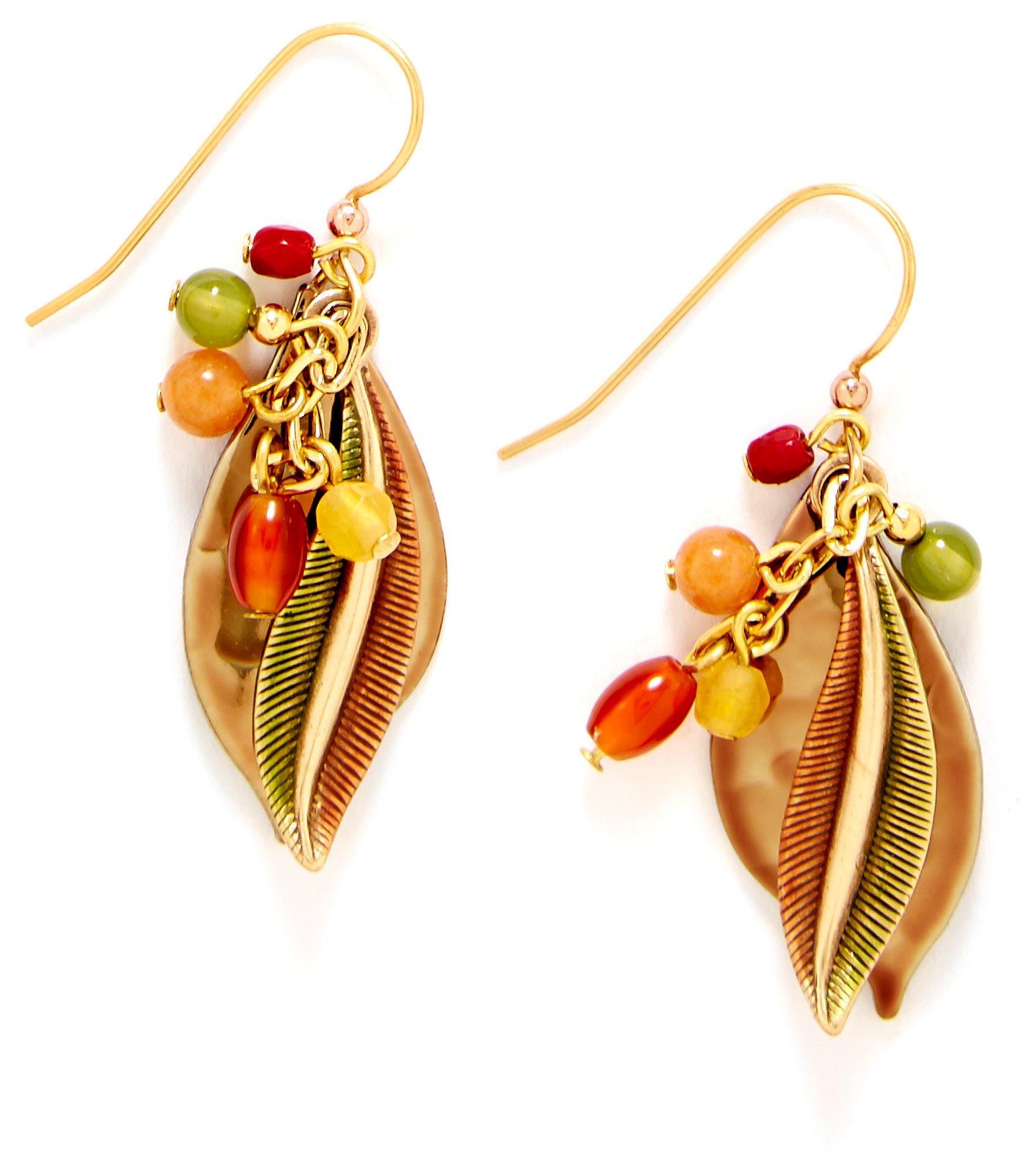 Golden Leaf Dangle Earrings