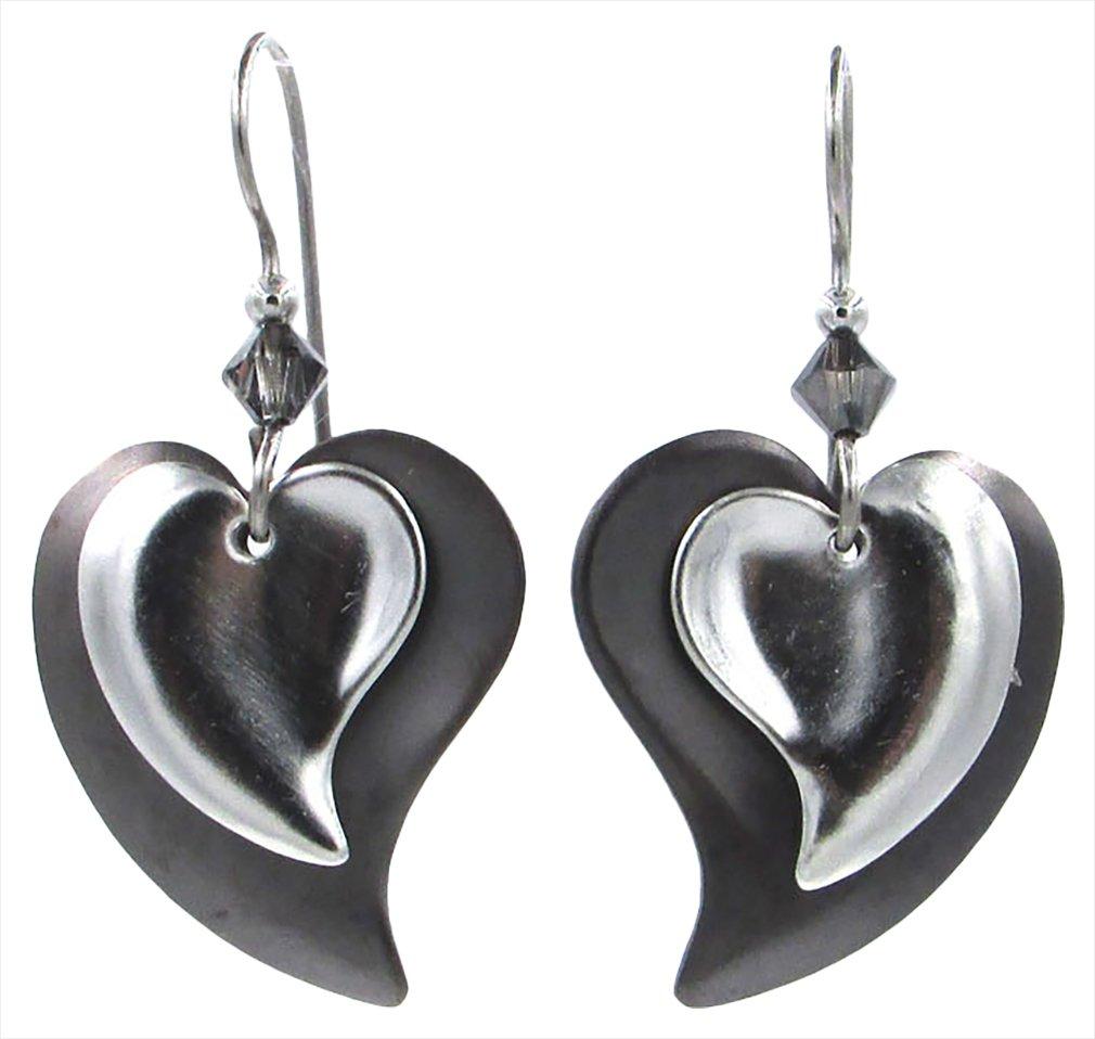 Silver Forest Silver Tone Fancy Heart Drop Earrings