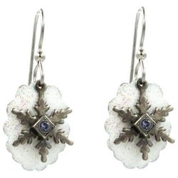Silver Forest 1.25 In. Layered Snowflake Dangle Earrings