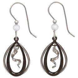 Silver Forest 1.75 In. Open Teardrop Twist Dangle Earrings