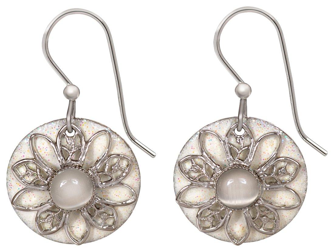 Silver Forest 1 In. Layered Filigree Dangle Earrings