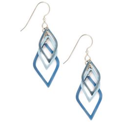Silver Forest Blue Dangle Earrings