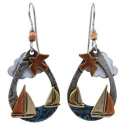 Nautical Sailboat Teardrop Earrings