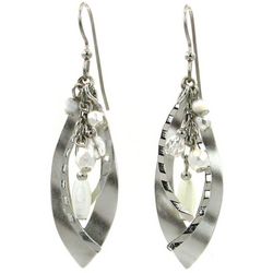 Silver Forest Silver Tone Open Marquis Earrings