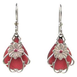 Silver Forest Layered Filigree Floral Dangle Earrings