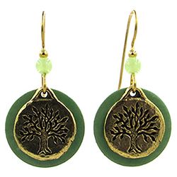 Silver Forest Beaded Tree Of Life Dangle Earrings