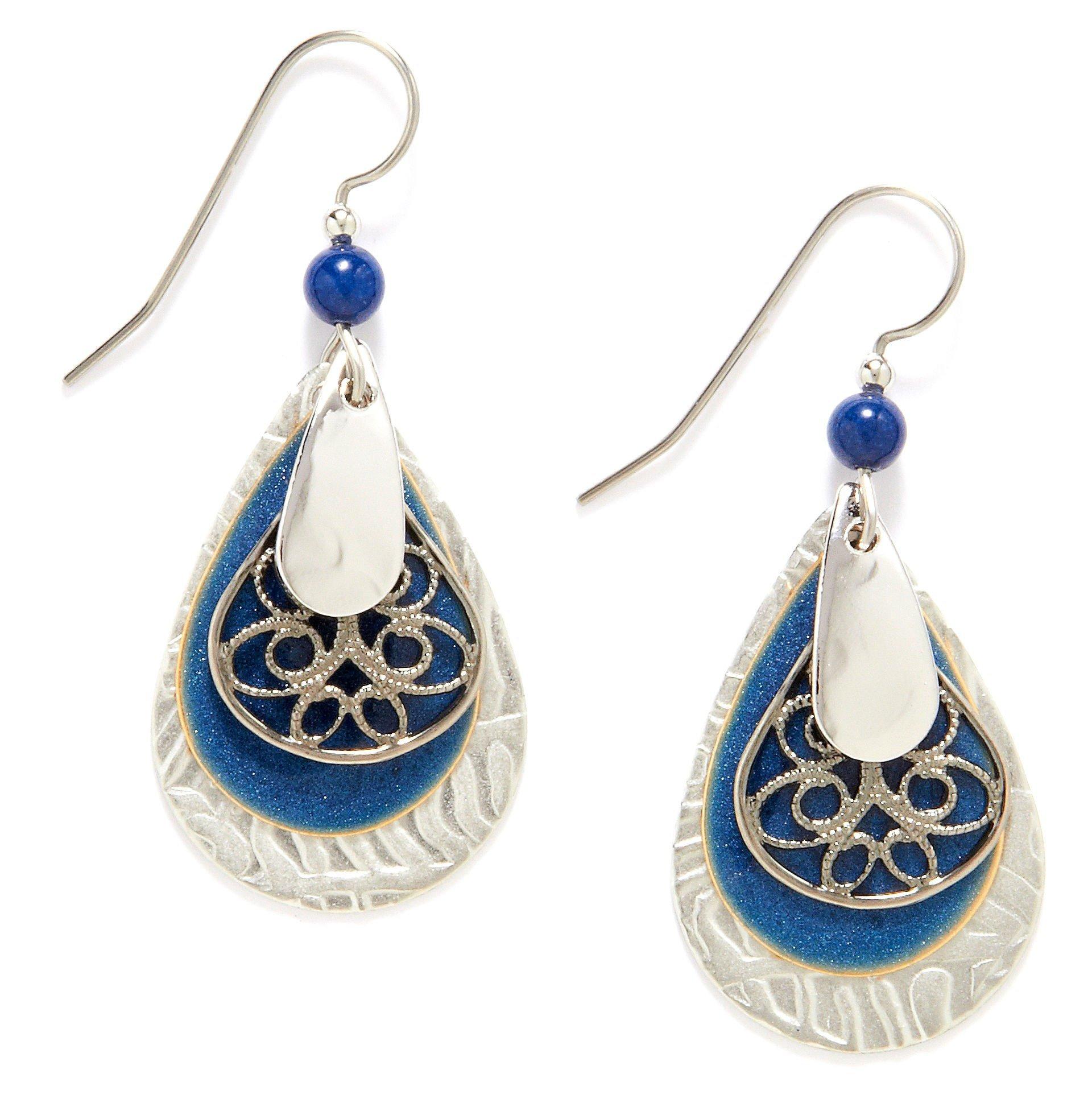 Silver Forest Blue Layer Drop Earrings | Bealls Florida
