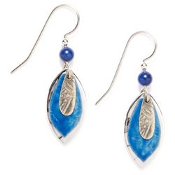 Silver Forest Tri-Layer Blue Drop Earrings
