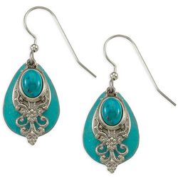 Silver Forest Turquoise Filigree Earrings