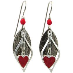 Layered Heart Dangle Earrings