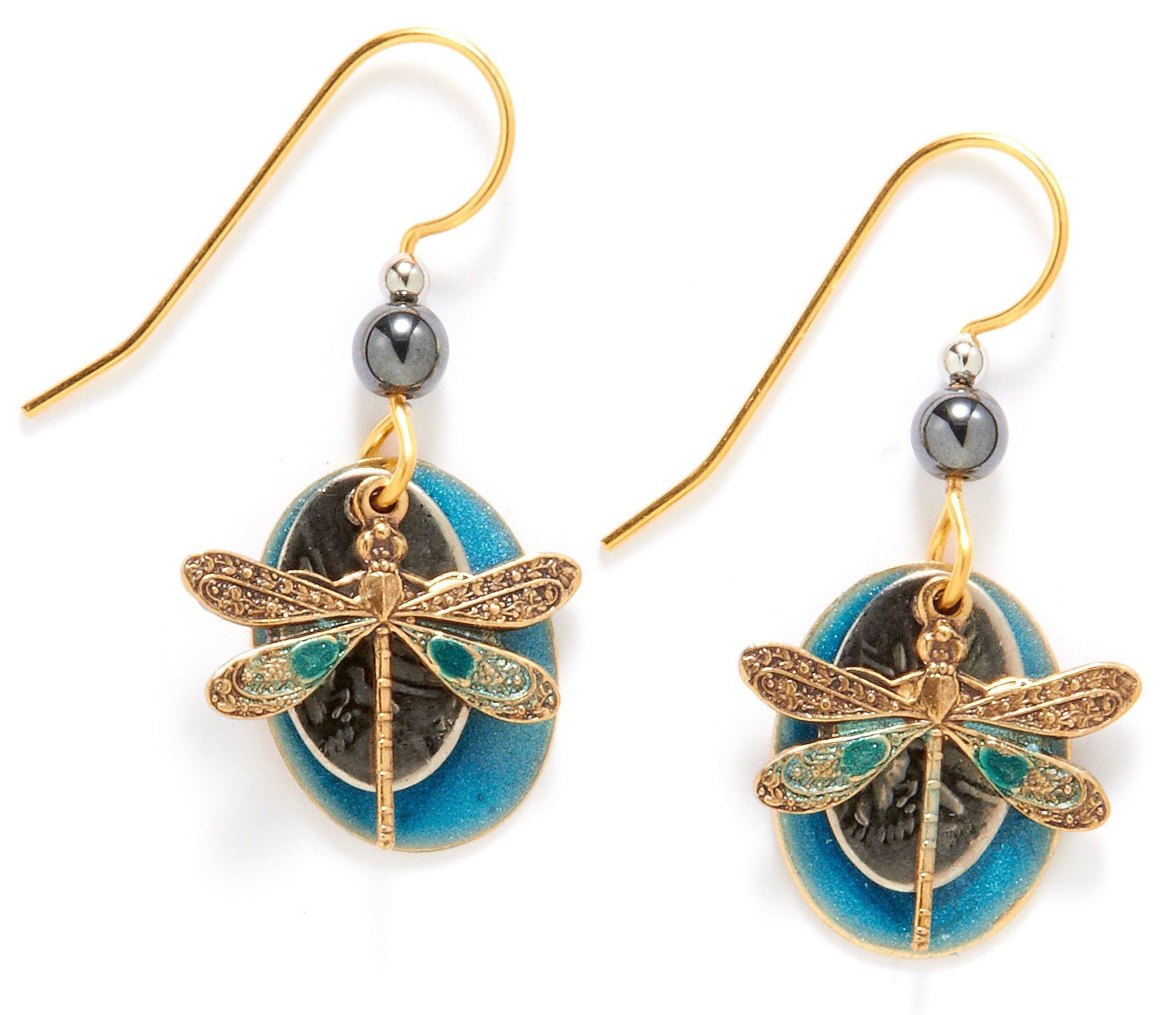 Dragonfly Gold Tone Earrings