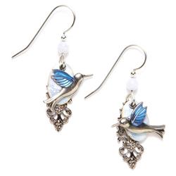 Silver Forest Blue Eclipse Layered Earrings