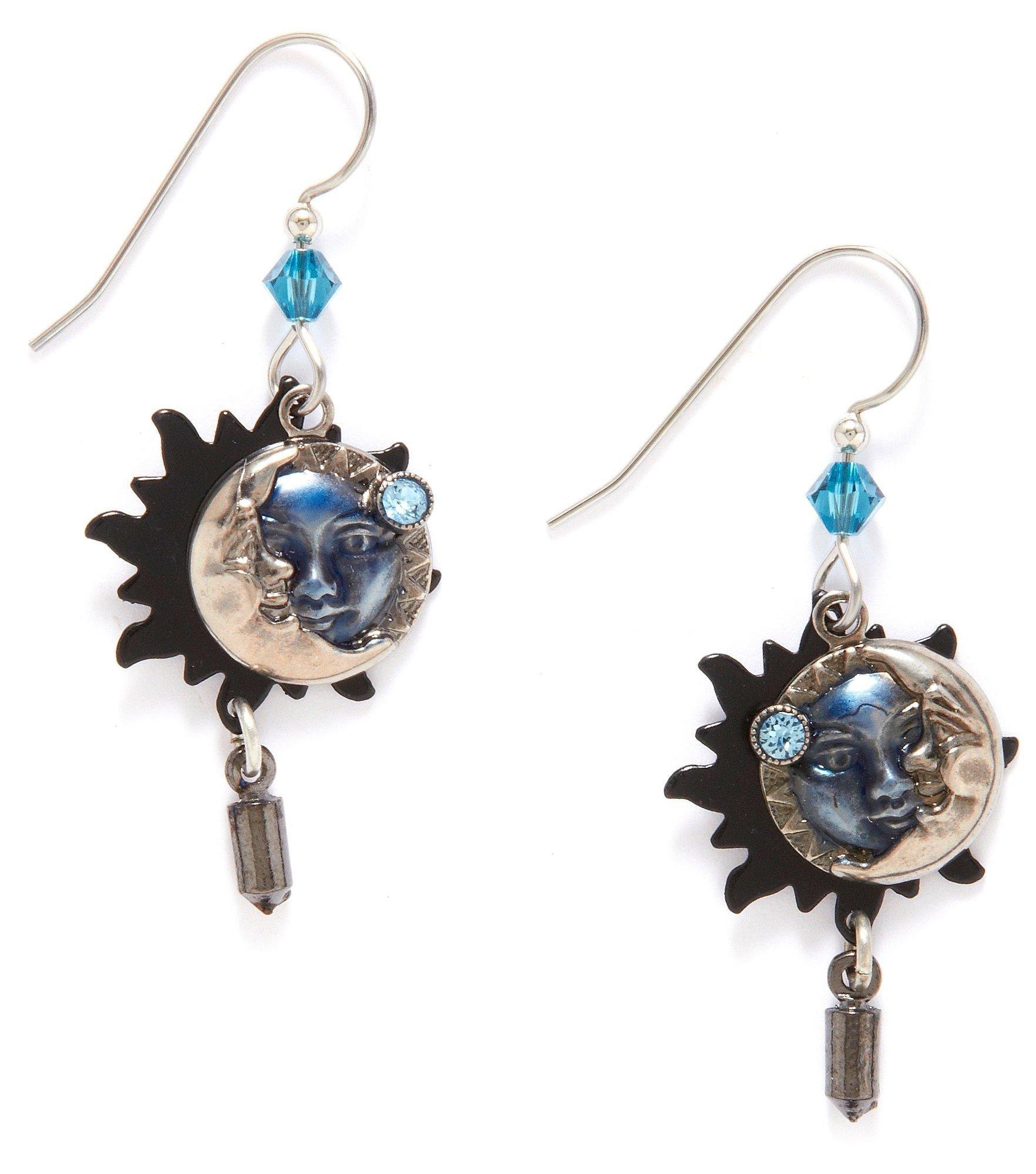 Blue Eclipse Layered Earrings